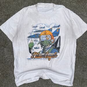 Vintage Blue Eagles Graphic T Shirt Mens Large